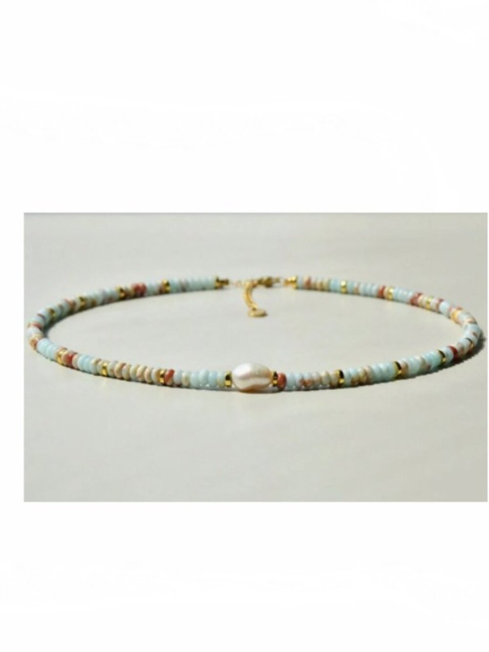 New Soapstone Pearl Adjustable Necklace